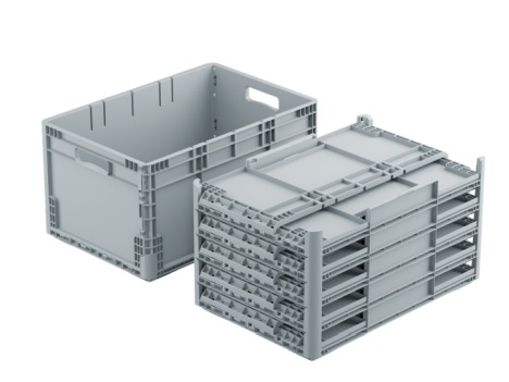 Euro Norm Klapp-/Faltbehälter - Intralogistik (Foto: contecline compact von bekuplast)