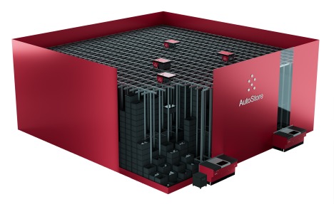 AutoStore&reg; Kleinteilelager(Schema / Aufbau AutoStore AKL - Illustration; Bildquelle: AutoStore / H�rmann)