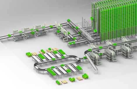 Fördertechnik und Lagertechnik (Graphik / Firma: LT-Fördertechnik, Leingarten)